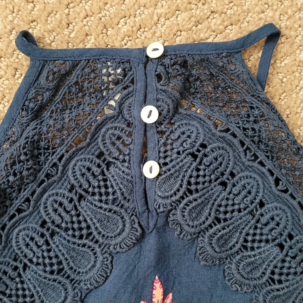 FREE PEOPLE Shea Printed Paisley Hivh Neck Slip Dress, Size XS - Picture 12 of 14